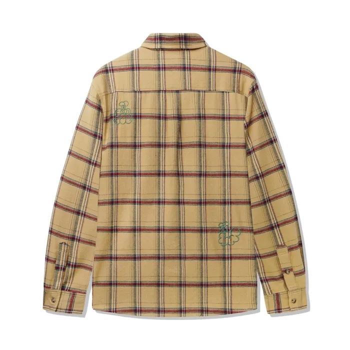 Shirts Men Butter Goods Bugs Flannel Shirt Tan Shirts Men Butter Goods Bugs Flannel Shirt Tan