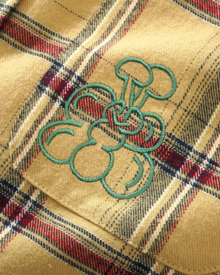 Shirts Men Butter Goods Bugs Flannel Shirt Tan Shirts Men Butter Goods Bugs Flannel Shirt Tan