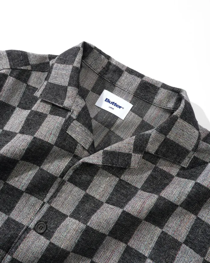 Shirts Men Butter Goods Checker Vacation SS Shirt Black