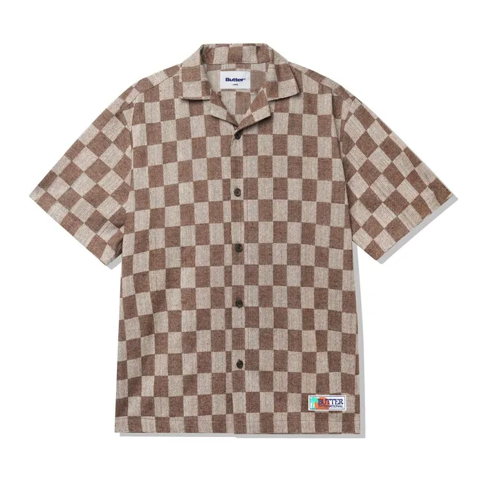 Shirts Men Butter Goods Checker Vacation SS Shirt Chocolate