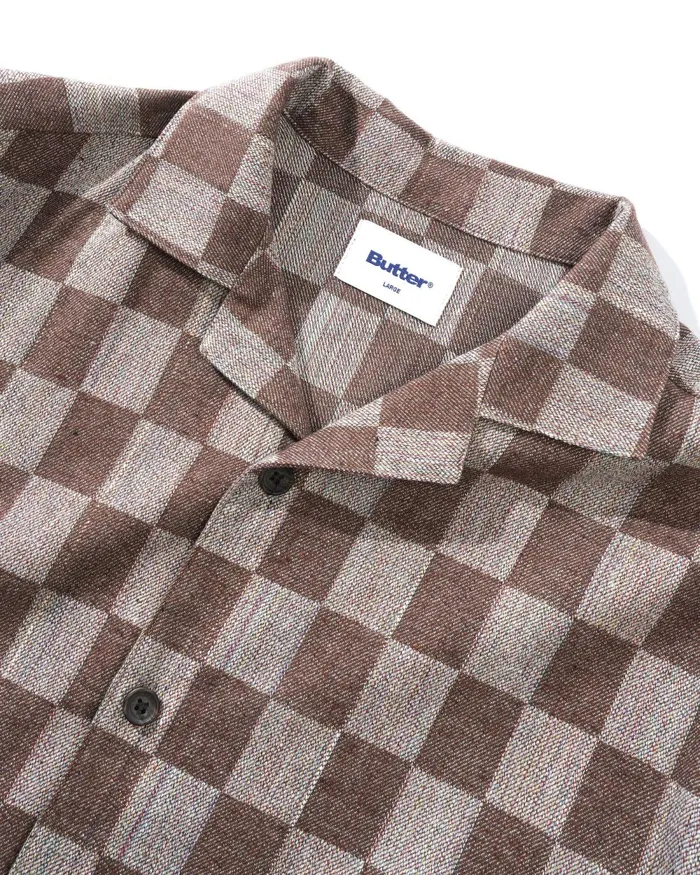 Shirts Men Butter Goods Checker Vacation SS Shirt Chocolate Shirts Men Butter Goods Checker Vacation SS Shirt Chocolate