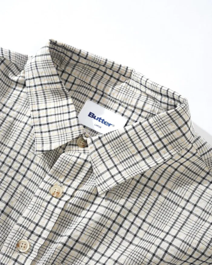 Shirts Men Butter Goods Equipt Plaid Shirt Grey Shirts Men Butter Goods Equipt Plaid Shirt Grey