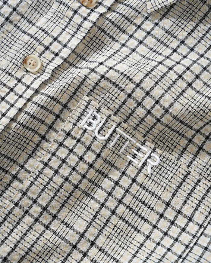 Shirts Men Butter Goods Equipt Plaid Shirt Grey Shirts Men Butter Goods Equipt Plaid Shirt Grey