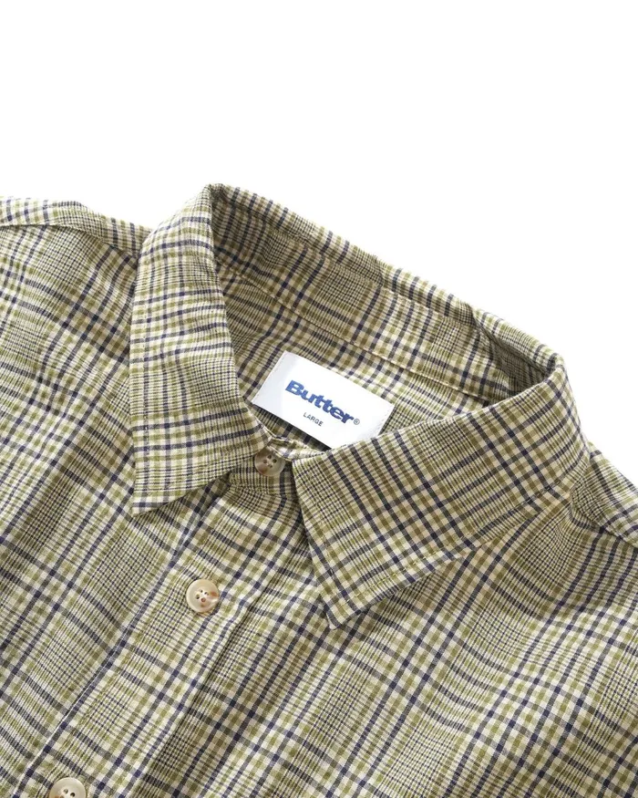 Shirts Men Butter Goods Equipt Plaid Shirt Olive Shirts Men Butter Goods Equipt Plaid Shirt Olive
