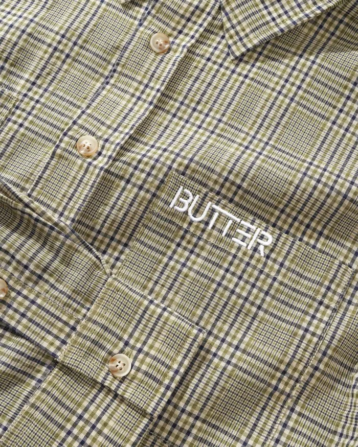 Shirts Men Butter Goods Equipt Plaid Shirt Olive Shirts Men Butter Goods Equipt Plaid Shirt Olive