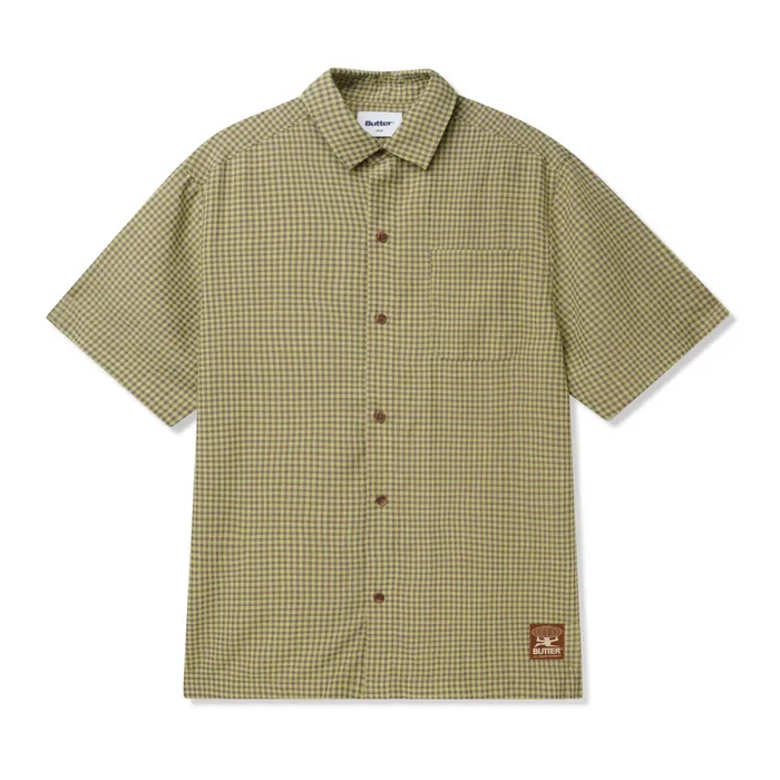 Shirts Men Butter Goods Gingham SS Shirt Lime Mauve