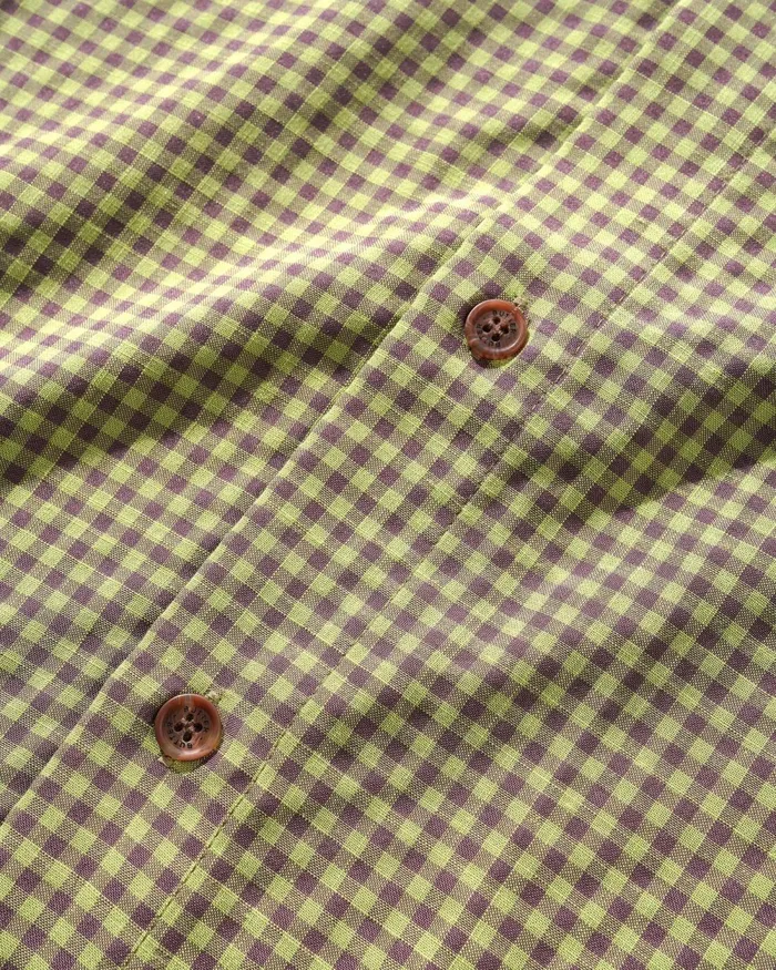 Shirts Men Butter Goods Gingham SS Shirt Lime Mauve Shirts Men Butter Goods Gingham SS Shirt Lime Mauve