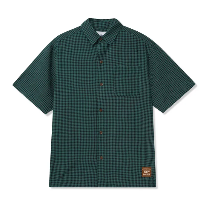 Shirts Men Butter Goods Gingham SS Shirt Pine Black