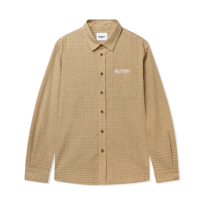 Shirts Men Butter Goods Plaid LS Shirt Wheat