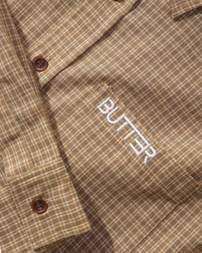 Shirts Men Butter Goods Plaid LS Shirt Wheat Shirts Men Butter Goods Plaid LS Shirt Wheat