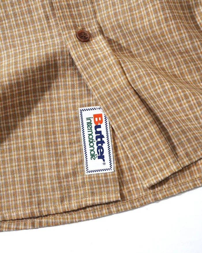 Shirts Men Butter Goods Plaid LS Shirt Wheat Shirts Men Butter Goods Plaid LS Shirt Wheat