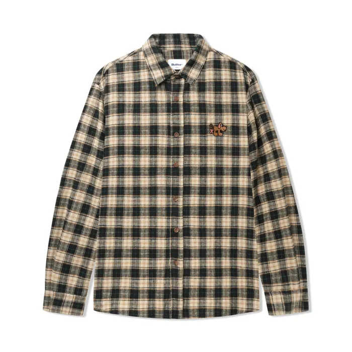 Shirts Men Butter Goods Pooch Flannel Shirt Black