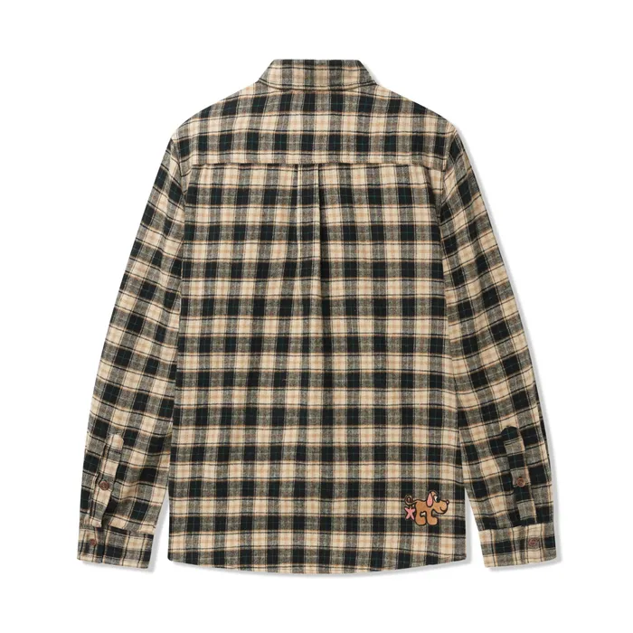 Shirts Men Butter Goods Pooch Flannel Shirt Black Shirts Men Butter Goods Pooch Flannel Shirt Black