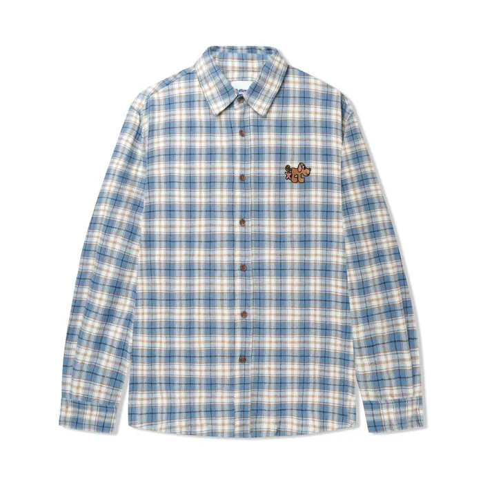 Shirts Men Butter Goods Pooch Flannel Shirt Sky Blue