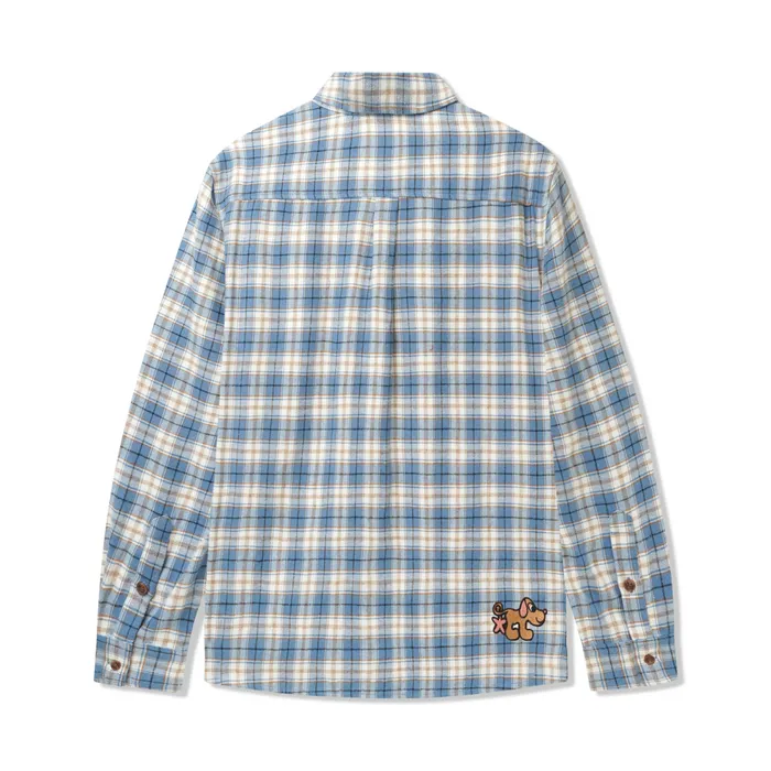 Shirts Men Butter Goods Pooch Flannel Shirt Sky Blue Shirts Men Butter Goods Pooch Flannel Shirt Sky Blue
