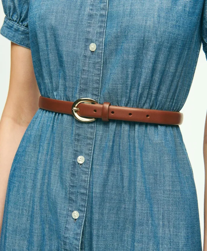 Shoes andamp Belts Women Brooks Brothers Leather Trouser Belt Brown