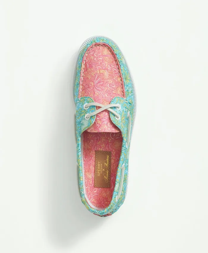 Shoes andamp Belts Women Brooks Brothers Womenand039S Sperry X Brooks Brothers AO 2Eye Floral Blue