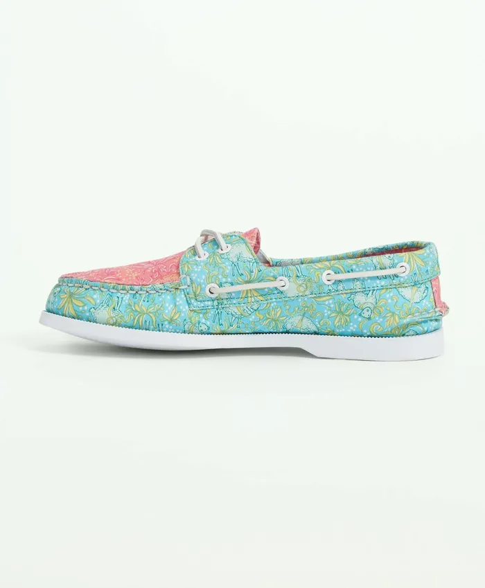 Shoes andamp Belts Women Brooks Brothers Womenand039S Sperry X Brooks Brothers AO 2Eye Floral Blue