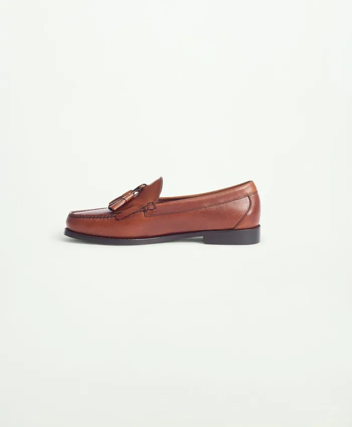 Shoes Men Brooks Brothers Cheever Tassel Loafer With Kiltie Brown
