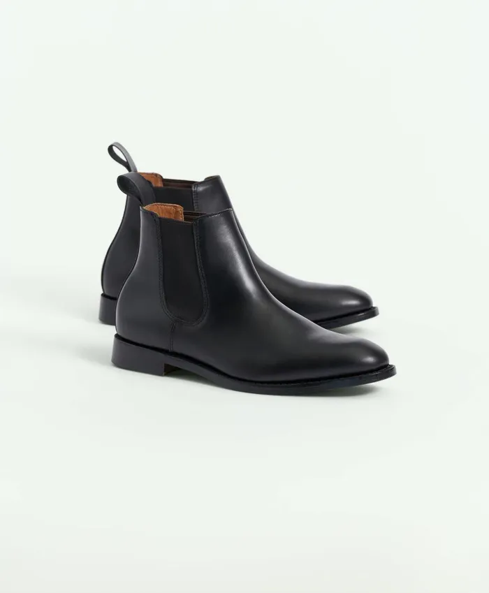 Shoes Men Brooks Brothers Leather Chelsea Boots Black