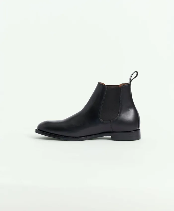 Shoes Men Brooks Brothers Leather Chelsea Boots Black