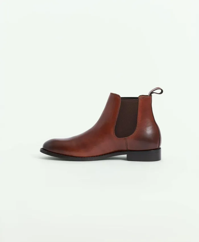 Shoes Men Brooks Brothers Leather Chelsea Boots Cognac