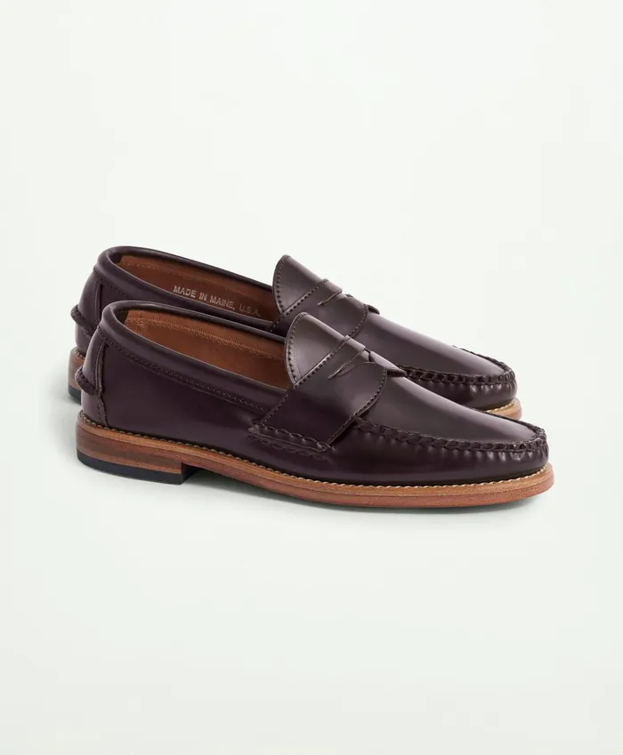 Shoes Men Brooks Brothers Rancourt Cordovan Pinch Penny Loafer Burgundy