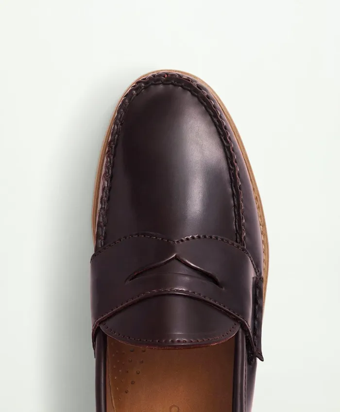 Shoes Men Brooks Brothers Rancourt Cordovan Pinch Penny Loafer Burgundy
