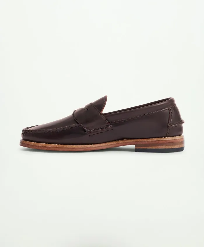 Shoes Men Brooks Brothers Rancourt Cordovan Pinch Penny Loafer Burgundy
