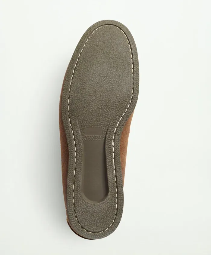 Shoes Men Brooks Brothers Sconset Camp Moc In Leather Dark Brown