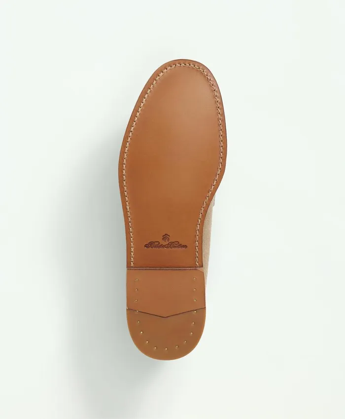 Shoes Men Brooks Brothers Suede Penny Loafers Tan