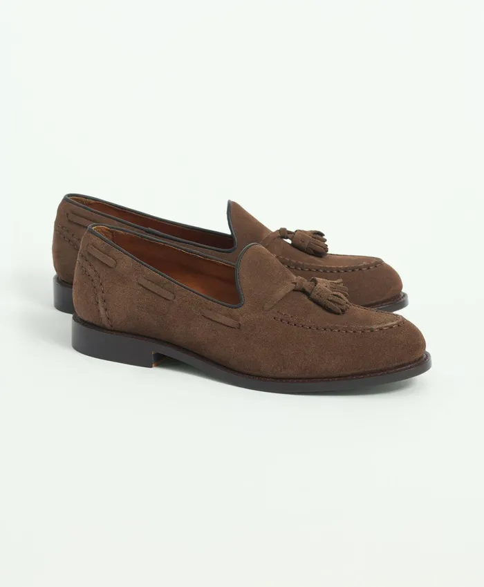 Shoes Men Brooks Brothers Suede Tassel Loafers Brown