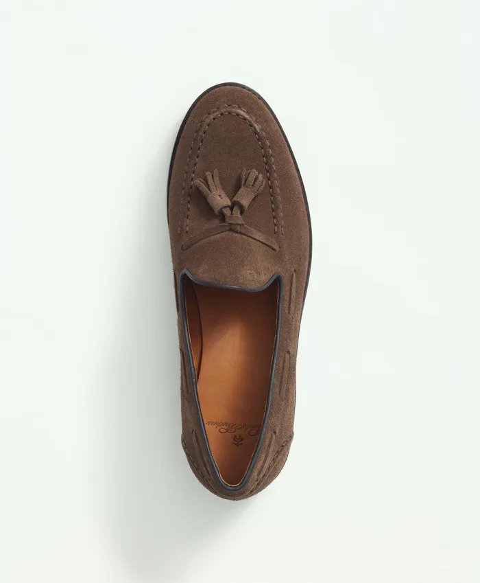 Shoes Men Brooks Brothers Suede Tassel Loafers Brown