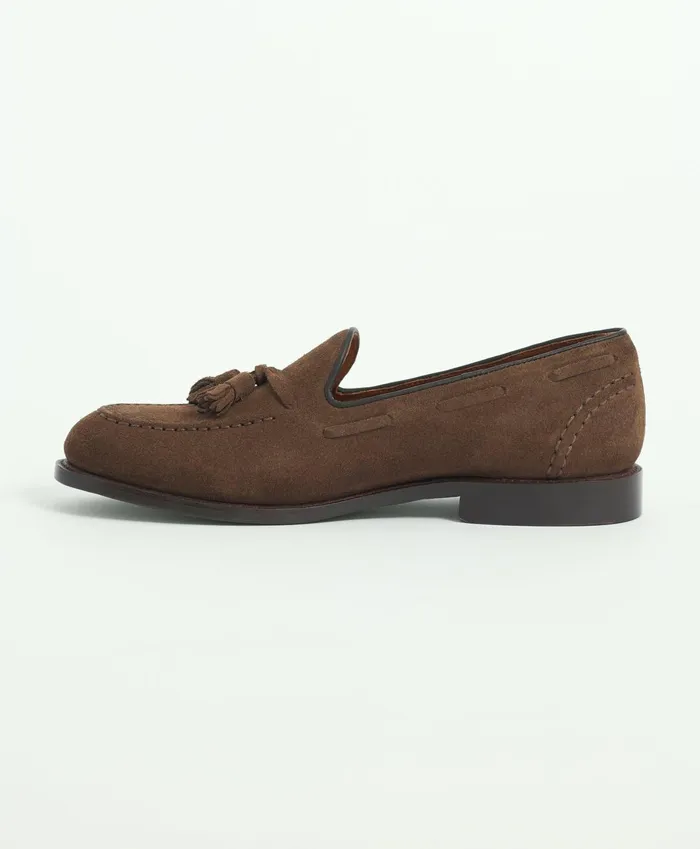 Shoes Men Brooks Brothers Suede Tassel Loafers Brown