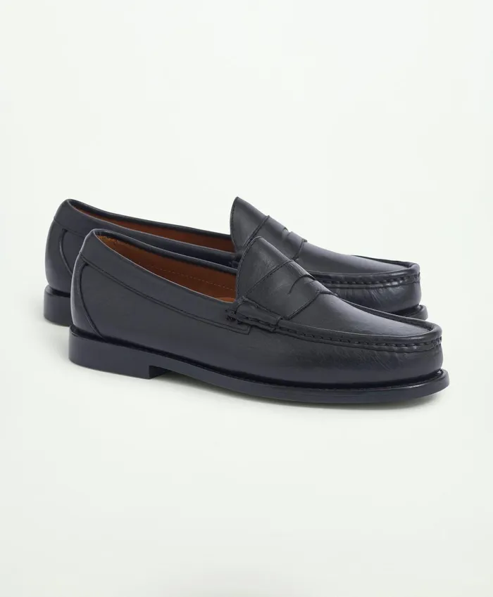 Shoes Men Brooks Brothers Westport Penny Loafers Black