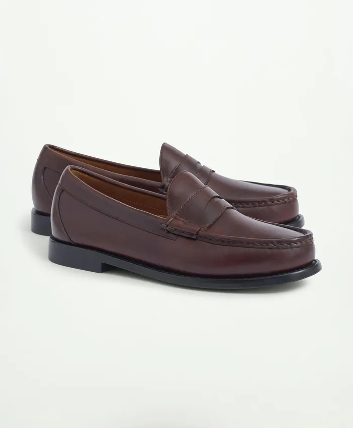 Shoes Men Brooks Brothers Westport Penny Loafers Brown