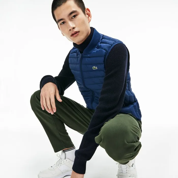 Short Contrast Lining Quilted Vest Inkwell Mens Lacoste Jackets and Coats Outlet Short Contrast Lining Quilted Vest Inkwell Mens Lacoste Jackets and Coats Outlet