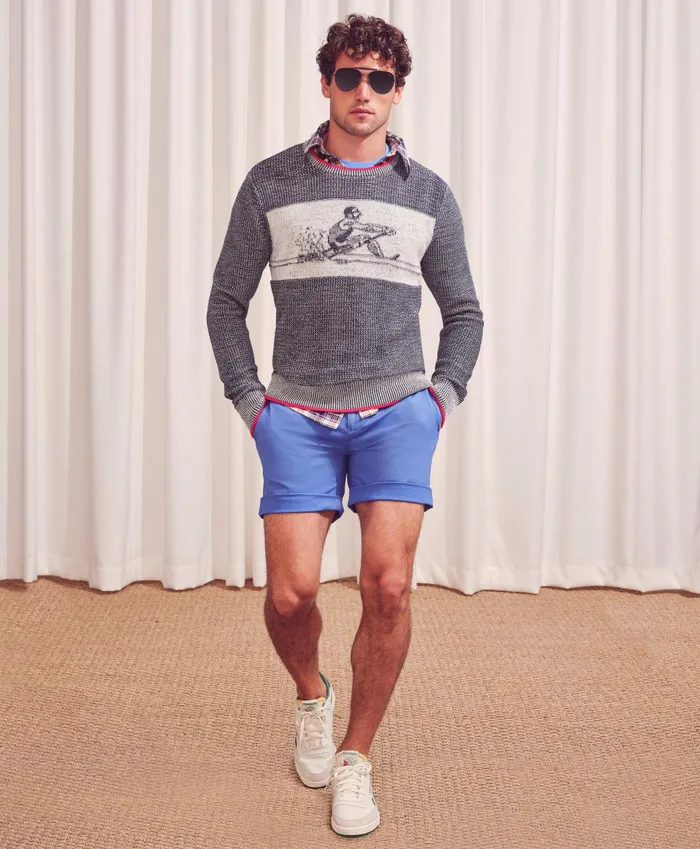 Shorts andamp Swimwear Men Brooks Brothers 9and034 Stretch Supima Cotton Poplin Shorts Blue