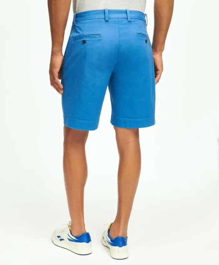 Shorts andamp Swimwear Men Brooks Brothers 9and034 Stretch Supima Cotton Poplin Shorts Blue
