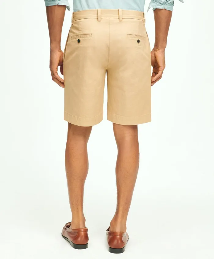 Shorts andamp Swimwear Men Brooks Brothers 9and034 Stretch Supima Cotton Poplin Shorts Khaki