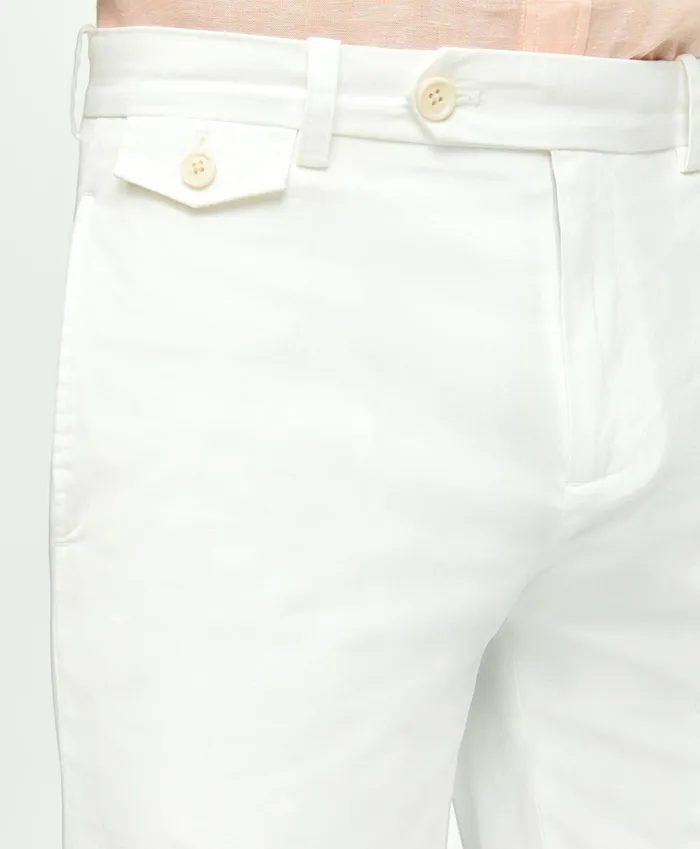 Shorts andamp Swimwear Men Brooks Brothers 9and034 Stretch Supima Cotton Poplin Shorts White