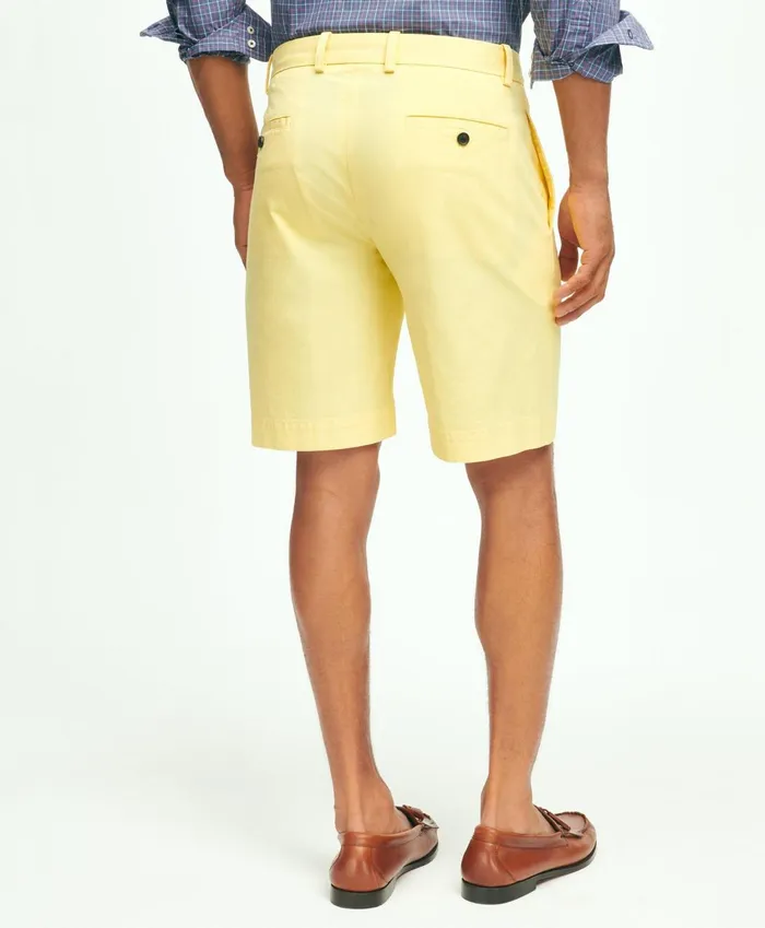 Shorts andamp Swimwear Men Brooks Brothers 9and034 Stretch Supima Cotton Poplin Shorts Yellow
