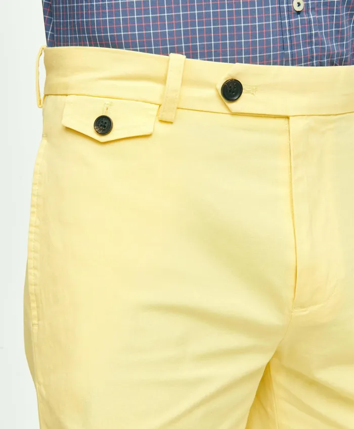 Shorts andamp Swimwear Men Brooks Brothers 9and034 Stretch Supima Cotton Poplin Shorts Yellow