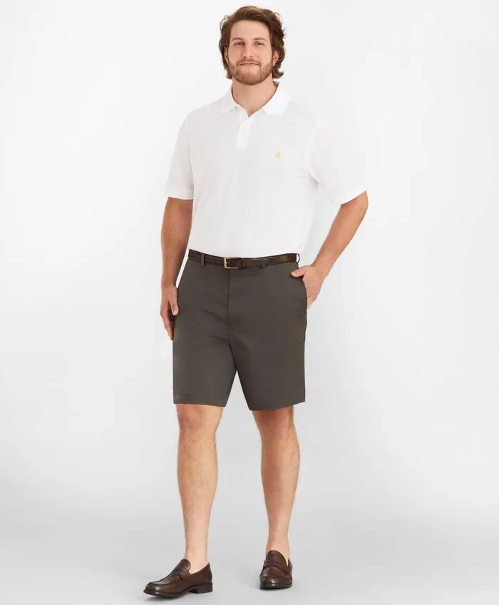 Shorts andamp Swimwear Men Brooks Brothers Big andamp Tall Flat Front Stretch Advantage Chino Shorts Grey