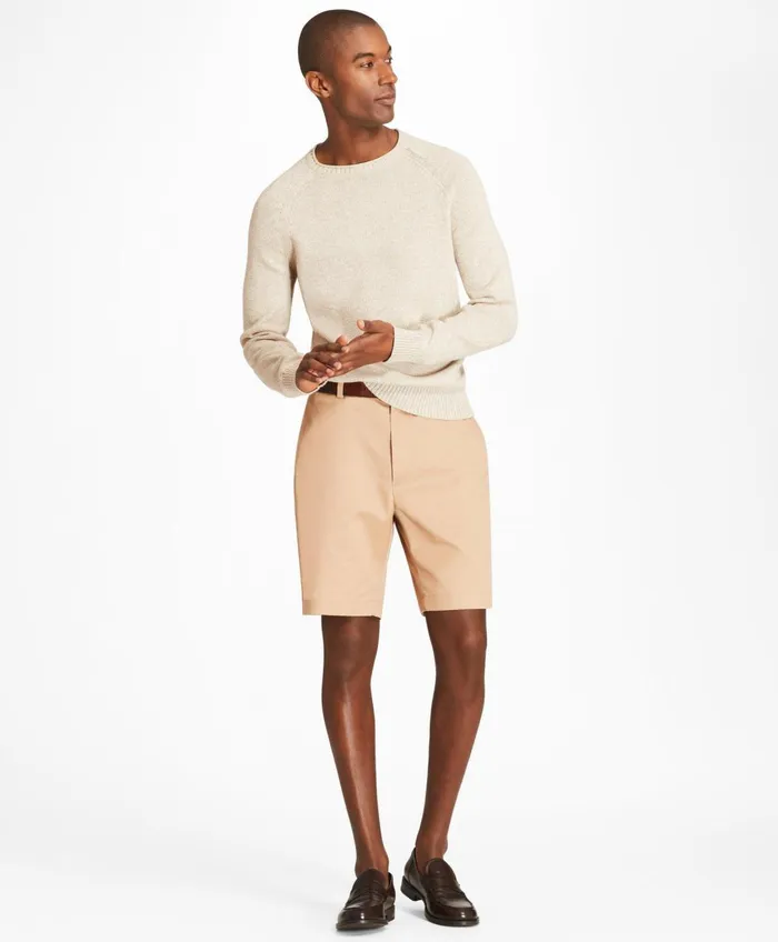 Shorts andamp Swimwear Men Brooks Brothers Flat Front Stretch Advantage Chino Shorts Dark Khaki