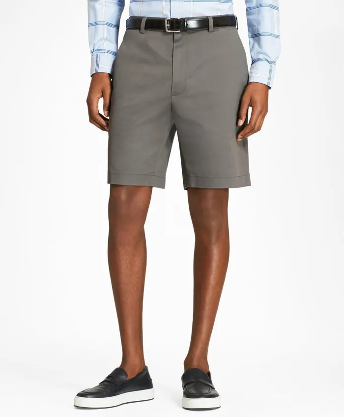 Shorts andamp Swimwear Men Brooks Brothers Flat Front Stretch Advantage Chino Shorts Grey Shorts andamp Swimwear Men Brooks Brothers Flat Front Stretch Advantage Chino Shorts Grey