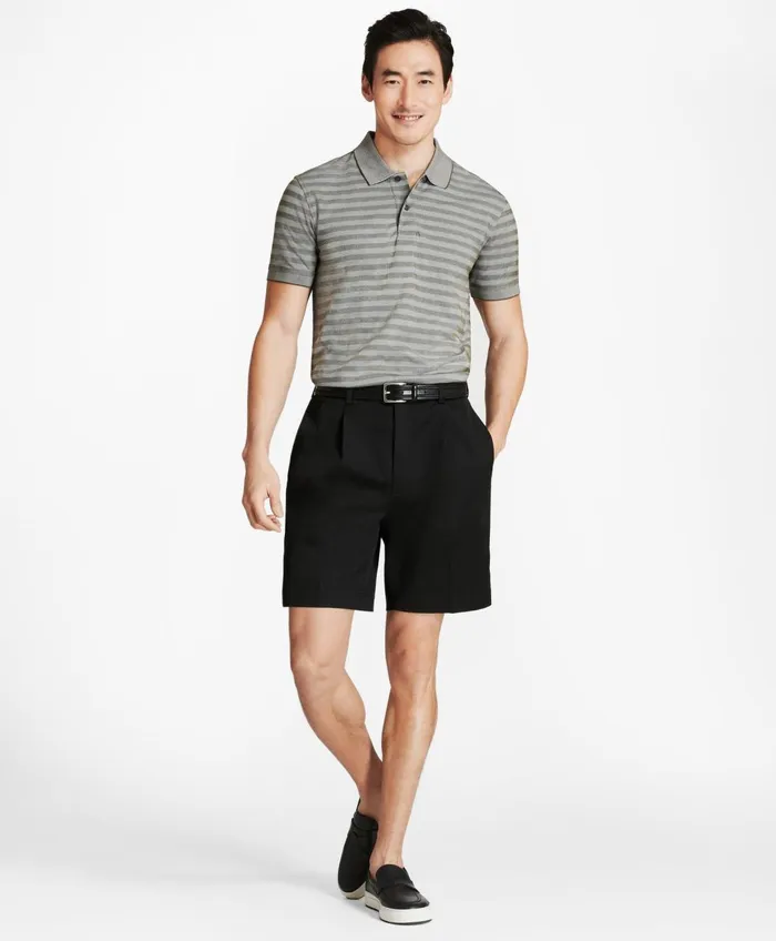 Shorts andamp Swimwear Men Brooks Brothers Pleat Front Stretch Advantage Chino Shorts Black