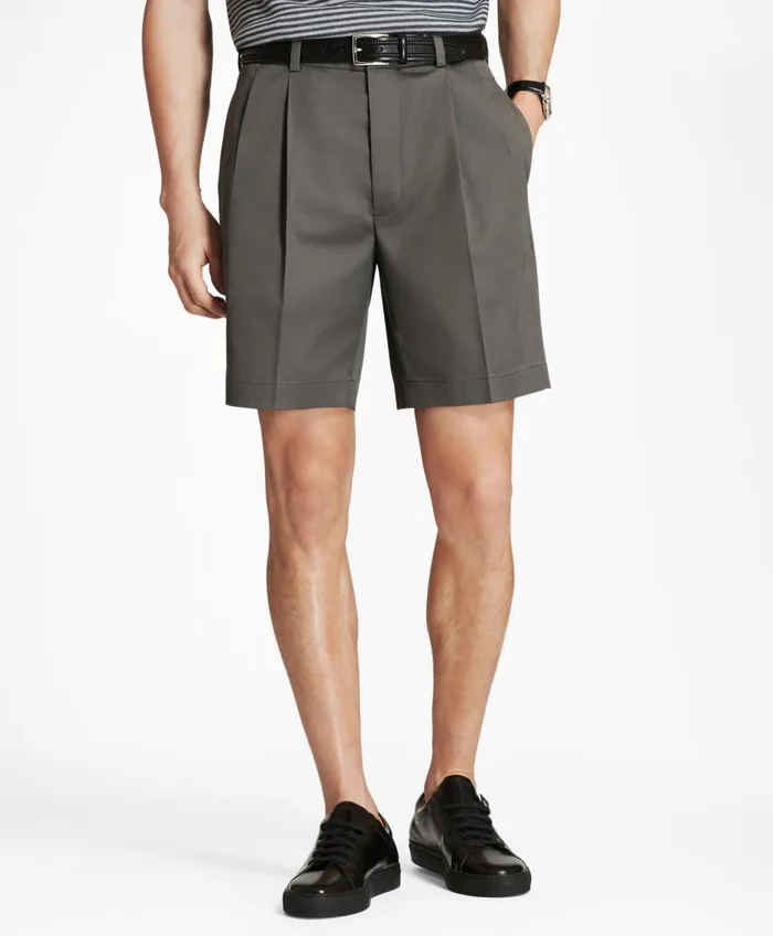 Shorts andamp Swimwear Men Brooks Brothers Pleat Front Stretch Advantage Chino Shorts Grey Shorts andamp Swimwear Men Brooks Brothers Pleat Front Stretch Advantage Chino Shorts Grey
