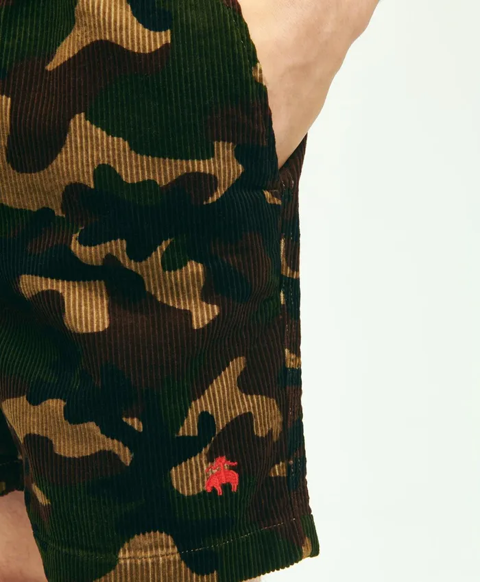 Shorts andamp Swimwear Men Brooks Brothers Stretch Cotton Camouflage Drawstring Friday 8Wale Corduroy Shorts Multi