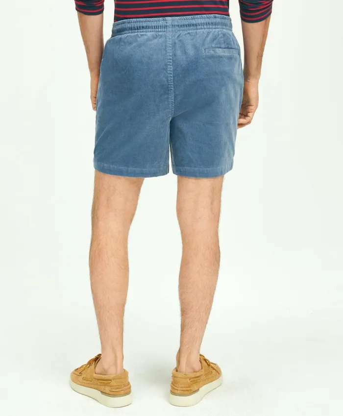 Shorts andamp Swimwear Men Brooks Brothers Stretch Cotton Drawstring Friday 15Wale Corduroy Shorts Blue